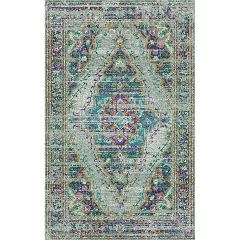 Bungalow Rose Menard Teal/Orange/Gray Area Rug & Reviews Wayfair